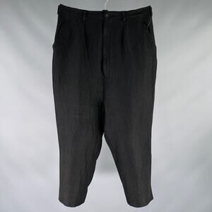 COMME des GARCONS Size S Black Stripe Linen Blend Drop Crotch Dress Pants